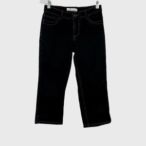 Chicos Platinum Denim Womens Ultimate Fit Jeans Black Cropped Capri size XS 2